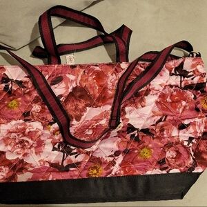 Victoria's Secret Floral Weekender Tote Rose/Black, Large, New w/Tags
